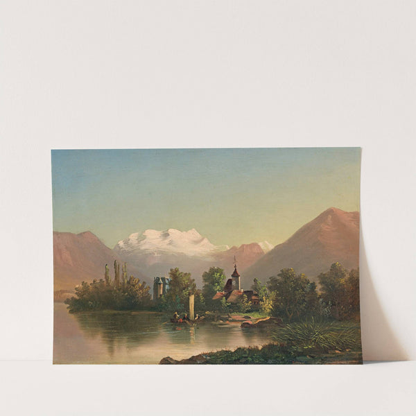 Schloss Schadau Mit Kirche Von Scherzlingen Und Blüemlisalp by Ferdinand Hodler