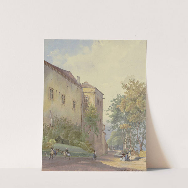 Schlossecke mit Spaziergängern by Georg Von Krieg