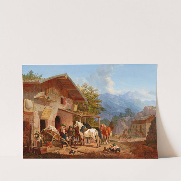 Schmiede in einem Gebirgsdorf (1830) by Heinrich Bürkel