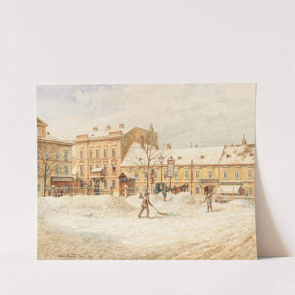 Schneeräumer am Hietzinger Platzl by Edmund Krenn