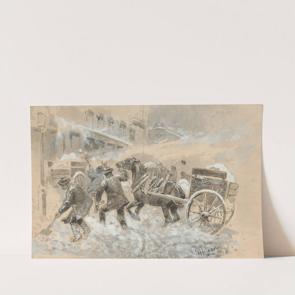 Schneesturm am 30. März;1. April 1897 (Schneeräumungsarbeiten) (1897) by Moritz Ledeli