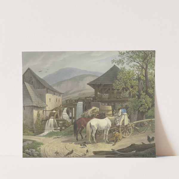 Schneid- und Mahlmühle im Stickelberger Tal unweit der Wienerischen Neustadt an der ungarischen Grenze by Johann Adam Klein