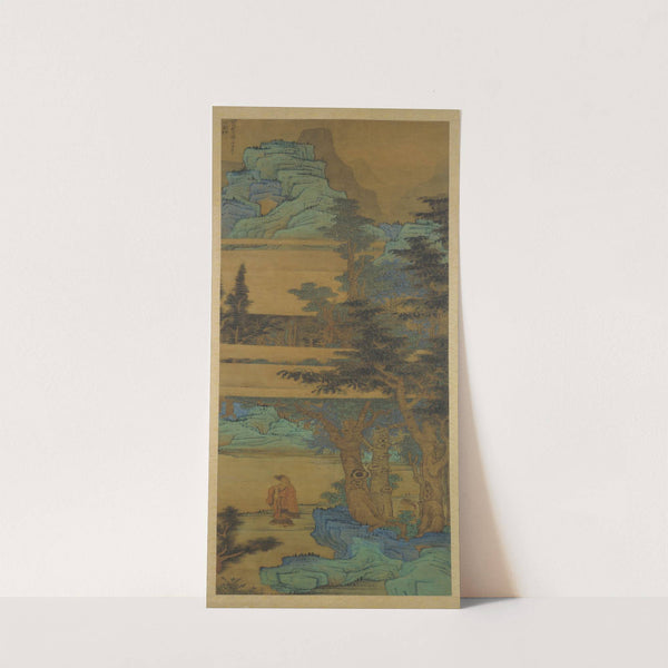 Scholar-recluse in blue-green landscape (1633) by Chen Hongshou