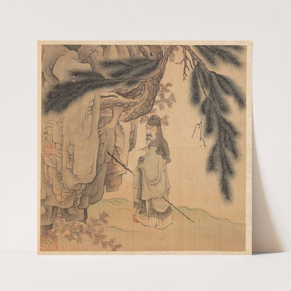 Scholar with Staff and Brush (1598-1652) by Chen Hongshou