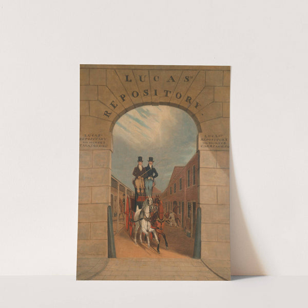 Schooling a Pair in a Brake at Lucas's Yard, Clerkenwell by James Pollard