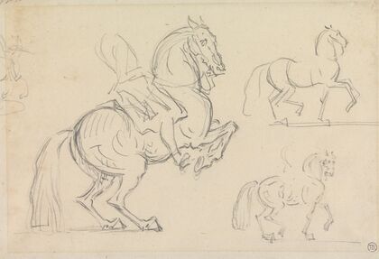 Schooling Horses; Three Studies on a Page