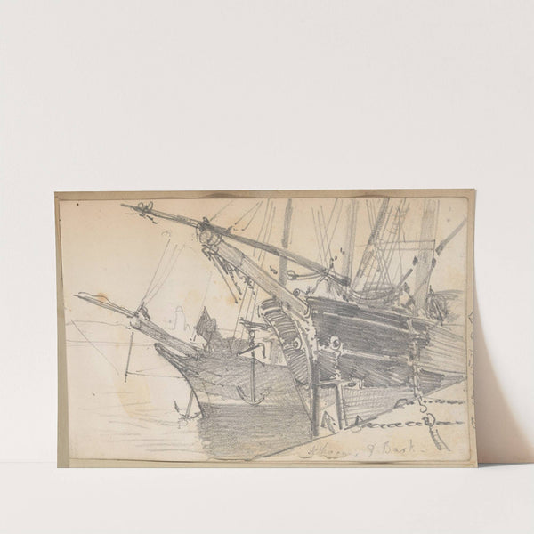 Schooner and Bark in Harbor by John Singer Sargent