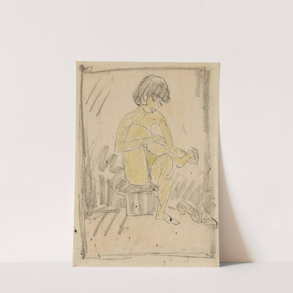 Schuhausziehendes Mädchen (1927) by Otto Mueller