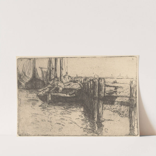 Schuiten in de haven van Volendam (1888-1934) by Willem Adrianus Grondhout