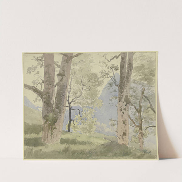 Schwarzwaldlandschaft; Blick vom Waldesrande auf die Berge (1862) by Hans Thoma