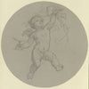Schwebender Putto mit Traube und Trinkschale