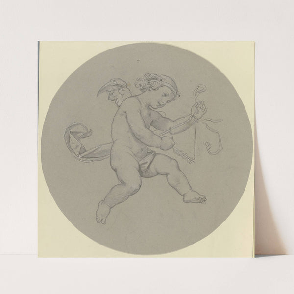 Schwebender Putto mit Triangel (ca 1847) by Moritz von Schwind