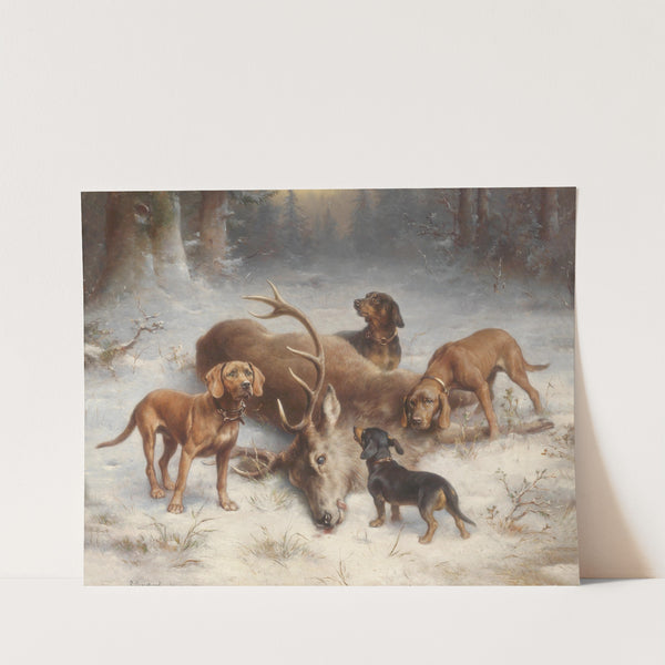 Schweißhunde mit erlegtem Hirsch (1902) by Carl Reichert