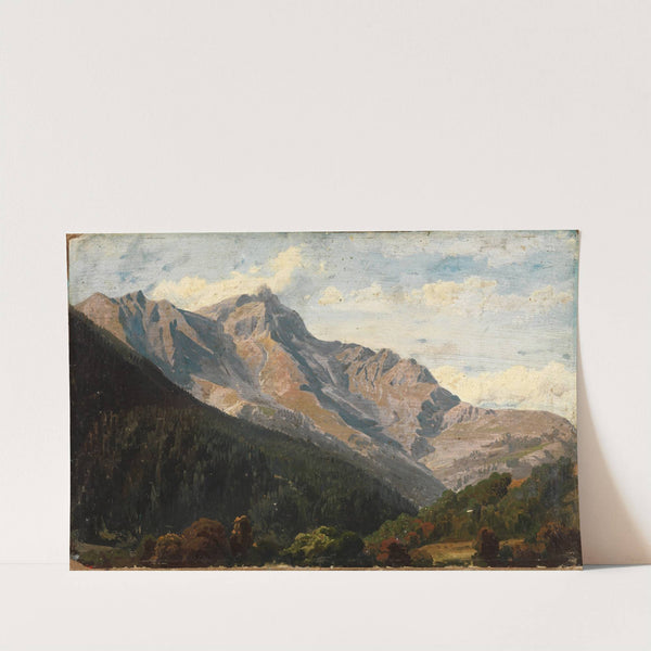 Schweizer Gebirgslandschaft mit dem Piz Beverin im Hintergrund by Johann Wilhelm Schirmer