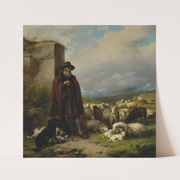 Scottish shepherd with his flock (1850) by Eugène Joseph Verboeckhoven