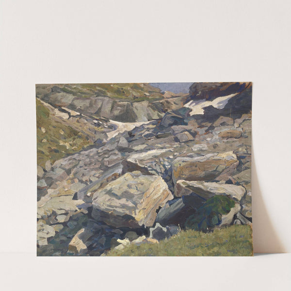 Scree with a Patch of Snow by Ernst Schiess