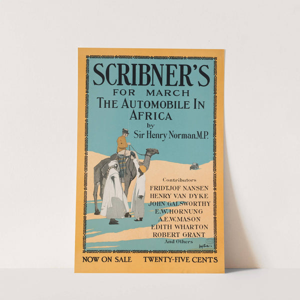 Scribner’s for March, the automobile in Africa by Sir Henry Norman, MP (ca. 1890–1920) by Adolph Treidler