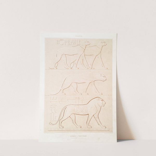 Sculpture; animaux - race féline (Thèbes - XVIIe. et XVIIIe. dynasties) by Émile Prisse d'Avennes