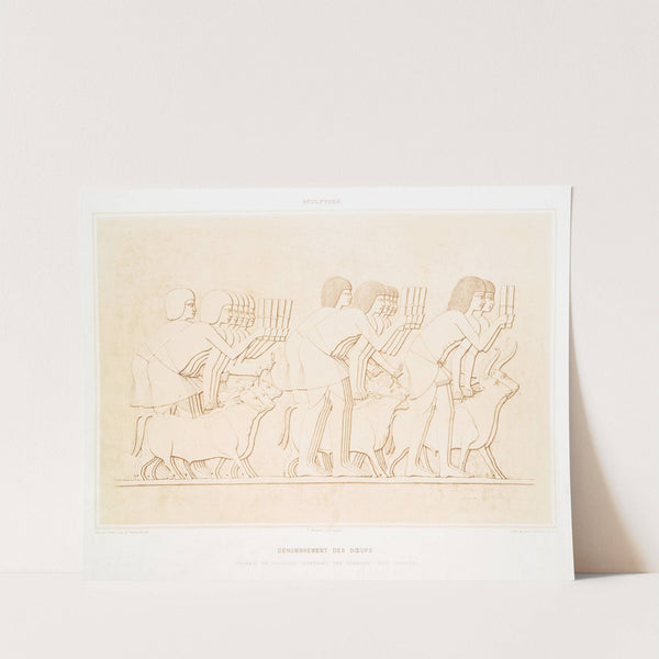 Sculpture; dénombrement des bœufs ; tombeau dee Chamhati, intendent des domaines - XVIIIe by Émile Prisse d'Avennes