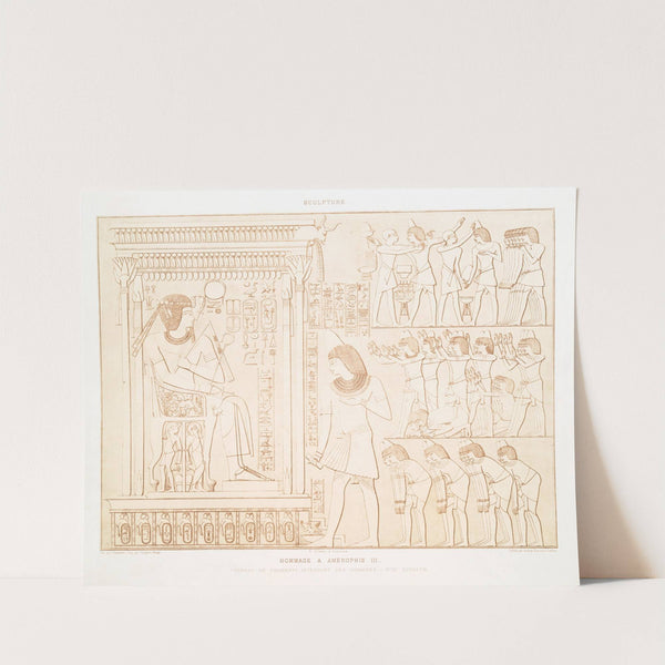 Sculpture; hommage à Aménophis III ; tombeau de Chamhati, intendant des domaines - XVIIIe by Émile Prisse d'Avennes