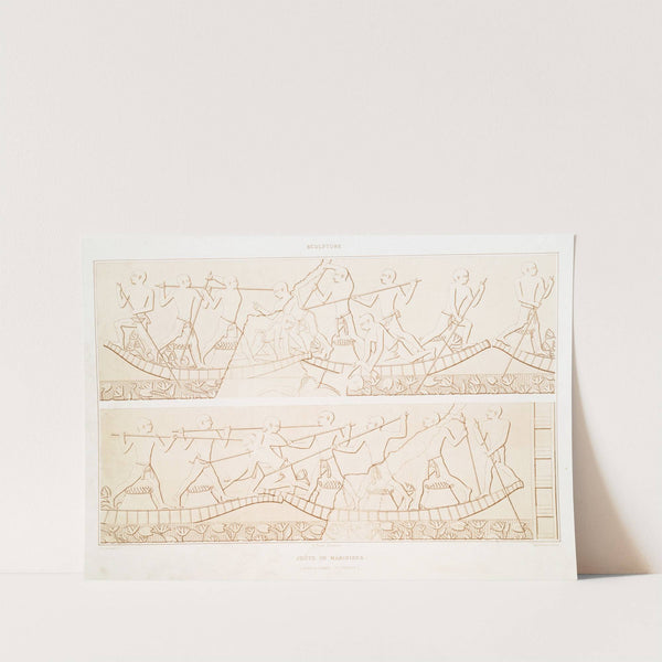 Sculpture; joûte de mariniers (Koum el-Ahmar - VIe. dynastie) by Émile Prisse d'Avennes