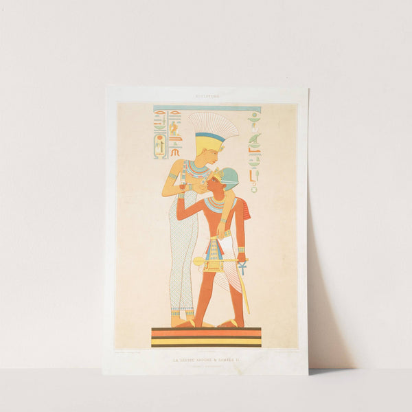 Sculpture; la déesse Anouké & Ramsès II (Talmis - XIXe. dynastie) by Émile Prisse d'Avennes