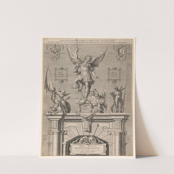 Sculpture of the Archangel Michael above the entrance to the arsenal in Augsburg (1607) by Lucas Kilian