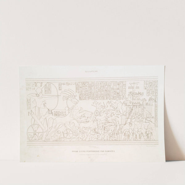 Sculpture; prise d'une forteresse par Ramsès II (Thèbes, Ramesseum - XVIIIe. dynastie) by Émile Prisse d'Avennes