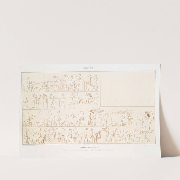 Sculpture; travaux agricoles ; tombeau de Chamhati, intendant des domaines - XVIIIe by Émile Prisse d'Avennes