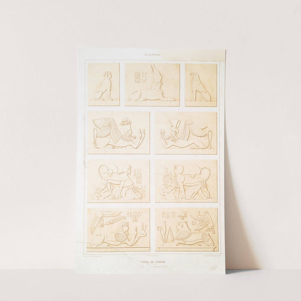 Sculpture; types de sphinx, tirés de divers monuments by Émile Prisse d'Avennes