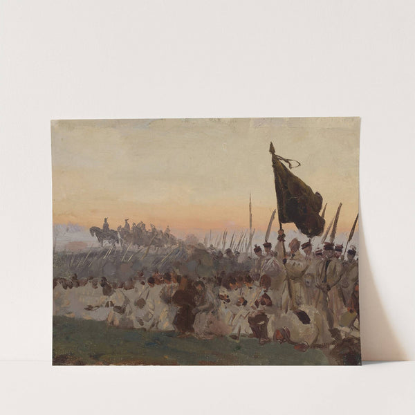 Scythemen, sketch for “Racławice” by Jozef Chelmonski