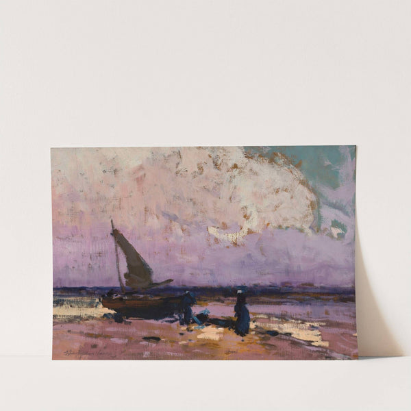 Sea and a sail boat (from 1900 until 1925) by Władysław Wankie