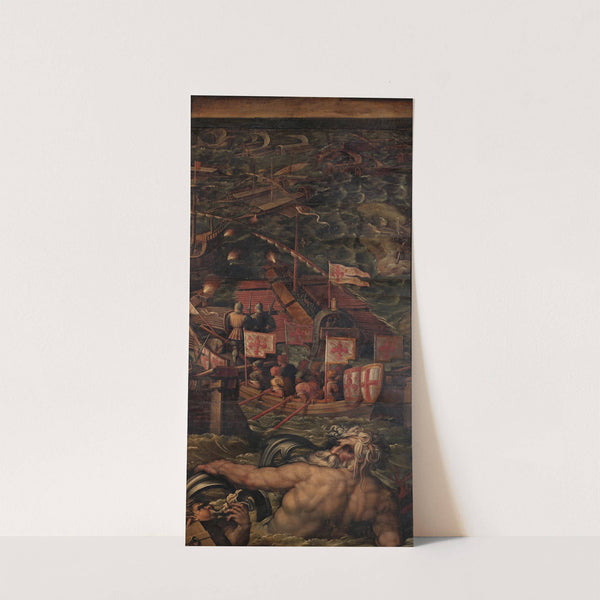Sea battle between Florentines and Pisans by Giorgio Vasari