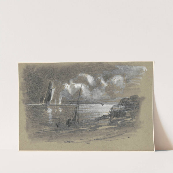 Seacoast by Moonlight (recto) (c. 1865-1875) by Edward Moran