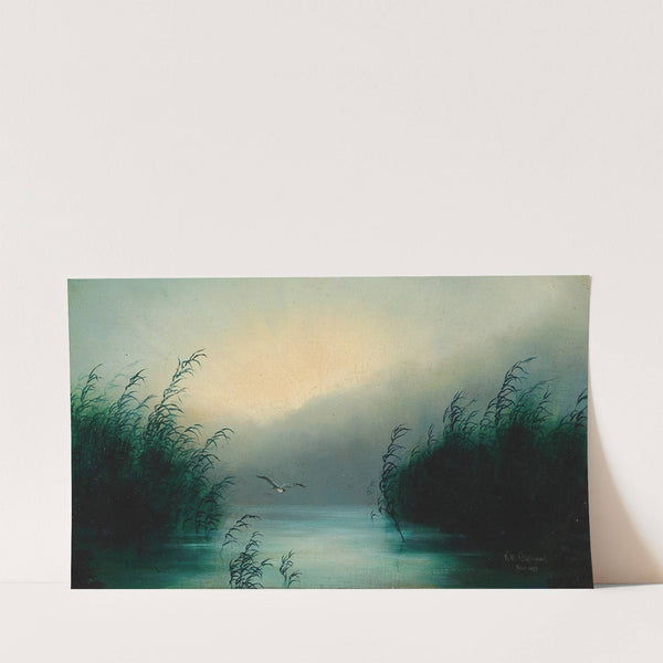 Seagull in Reeds by Karl Wilhelm Diefenbach