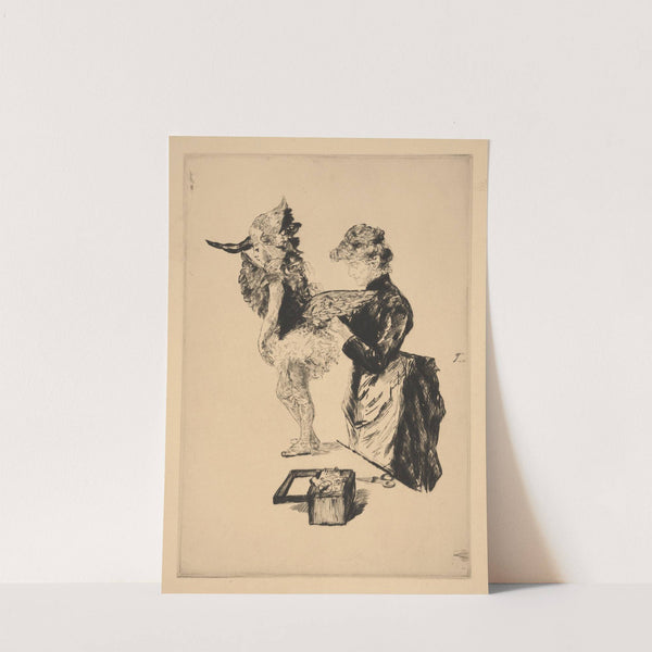 Seamstress altering a child’s ballet costume by Charles Paul Renouard