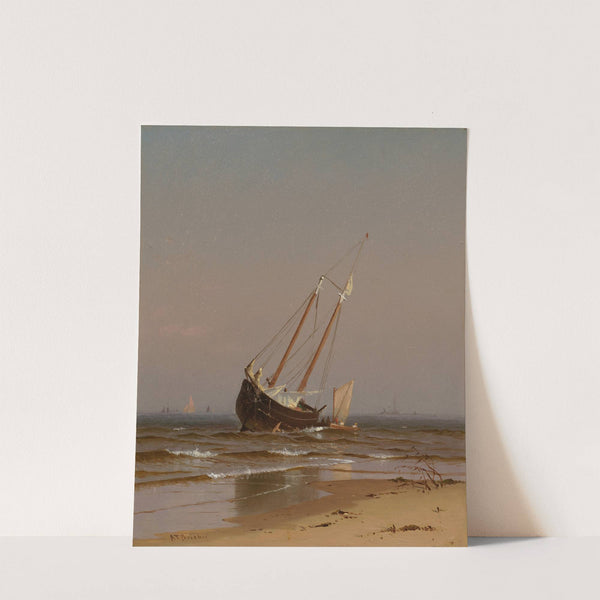 Seascape, Beached Boat (Ashore on Salisbury Beach) (1872) by Alfred Thompson Bricher