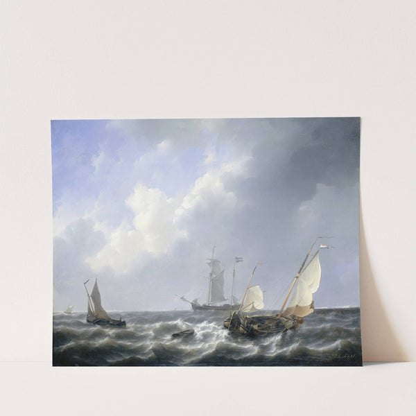 Seascape from the Zeeland Waters, near the Island of Schouwen by Petrus Johannes Schotel