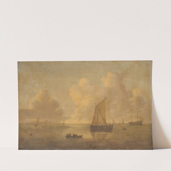 Seascape with a Town in the Background by Willem van Diest