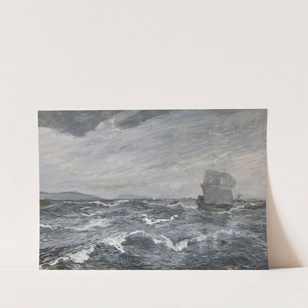 Seascape with sailing boat by Edwin Austin Abbey