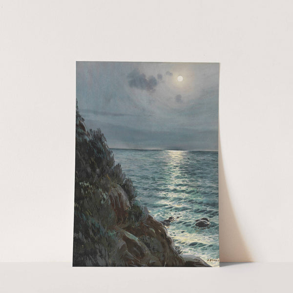 Seashore under a full moon by Albert Nikolaevich Benois