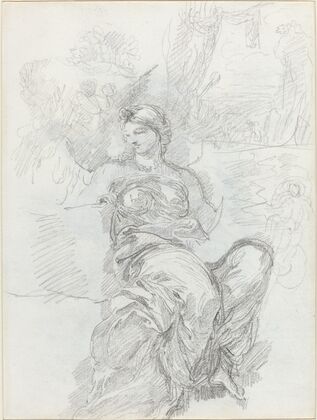 Seated Angel in a Landscape (recto)