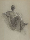 Seated Bearded Man, Nude to the Waist (Jupiter Seated)