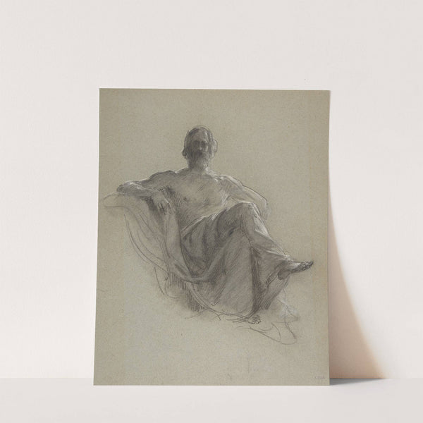 Seated Bearded Man, Nude to the Waist (Jupiter Seated) by Isidore Pils