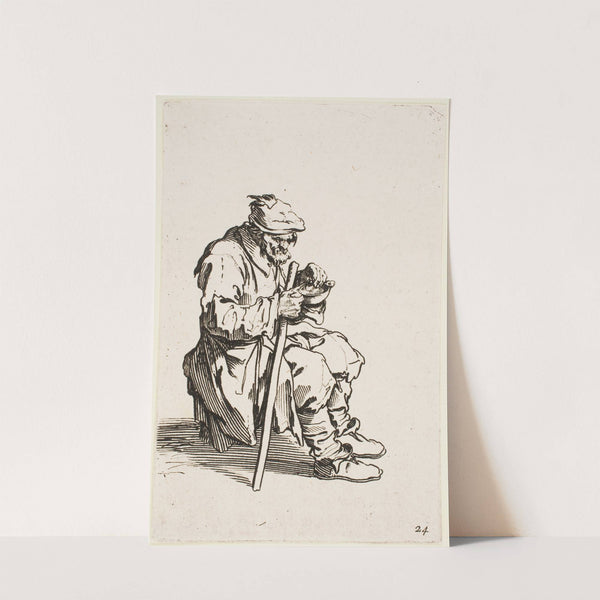 Seated Beggar Eating (1622) by Jacques Callot