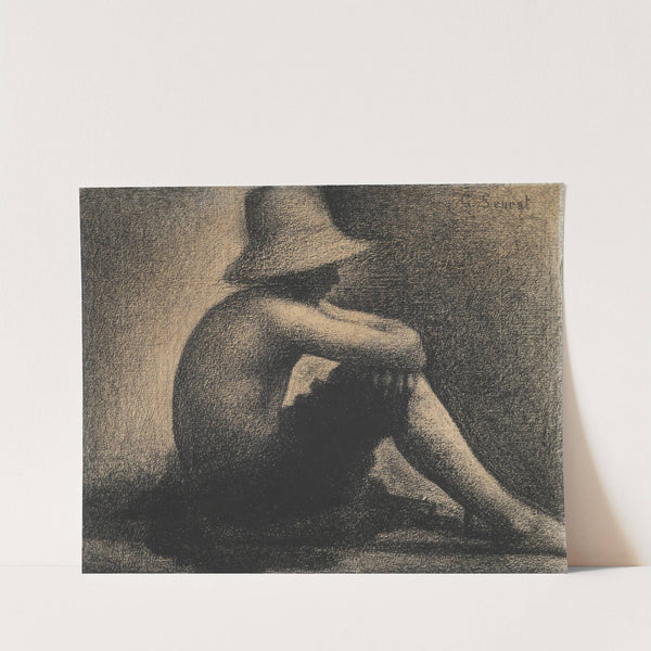 Seated Boy with Straw Hat, study for Bathers at Asnières (1883–84) by Georges Seurat