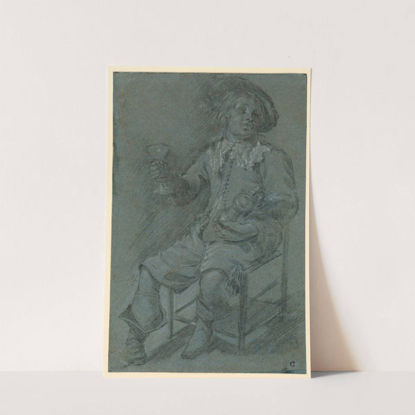 Seated Cavalier with Wine Glass by Jacob Duck