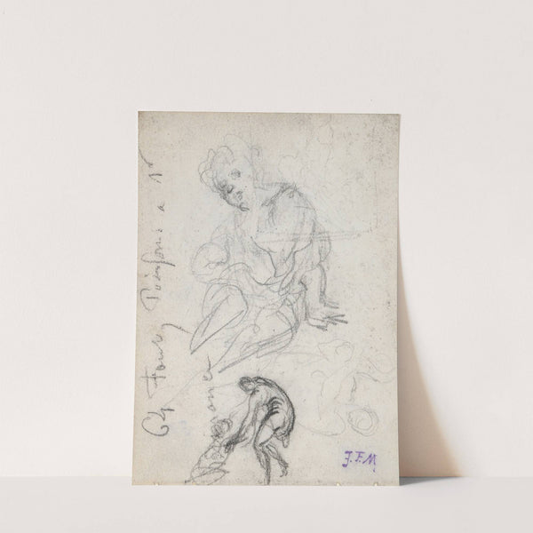 Seated Child and Other Studies by Jean-François Millet