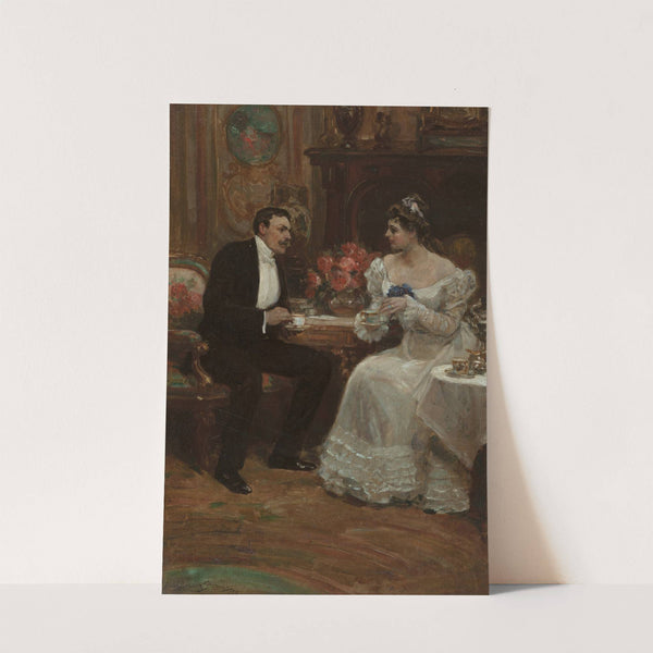 Seated Couple Having Tea (1898) by Alice Barber Stephens