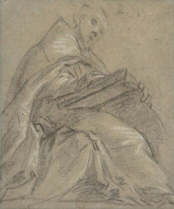 Seated Doctor of the Church Reading (Saint Ambrose or Saint Gregory)